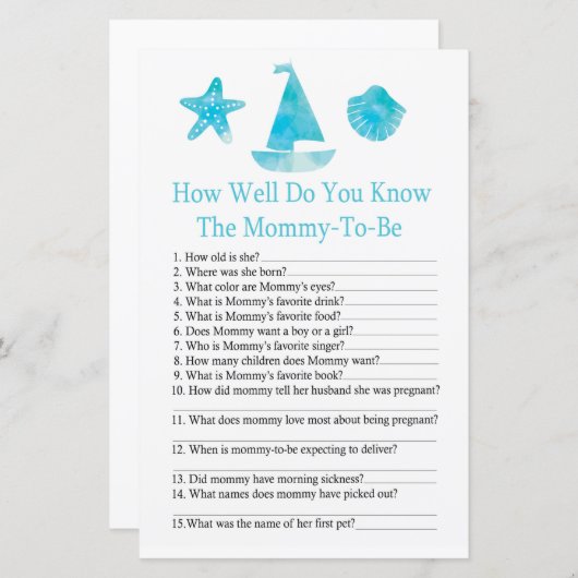 Papier Nautique Comment bien connaissez-vous le jeu de ba (Devant / Derrière)