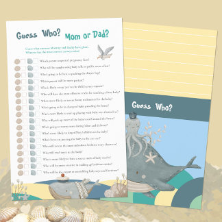 Papier Nautique Devinez Qui Jaune Baby shower Jeu