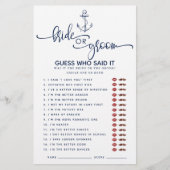 Papier Nautique qui a dit Fête des mariées Jeux (Devant)