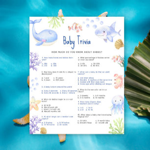 Papier Nautique Trivia Baby Sous le Baby shower marin