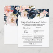 Papier Navy et blush Baby prédit jeu de fête. (Devant / Derrière)