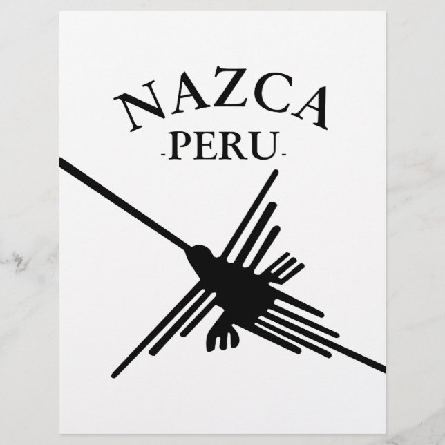 Papier Nazca Pérou Colibri Avec Texte Courbé (Devant)