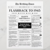 Papier Né en 1945 Faux journal noir et blanc (Devant)