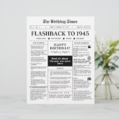 Papier Né en 1945 Faux journal noir et blanc (Debout devant)