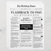 Papier Né en 1945 Faux journal noir et blanc (Devant / Derrière)