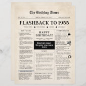 Papier Né en 1955 Faux Journal pour 70e anniversaire (Devant / Derrière)