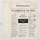 Papier Né en 1955 Journal Faux (Devant / Derrière)