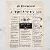 Papier Né en 1965 Faux Journal pour 60e anniversaire (Devant / Derrière)