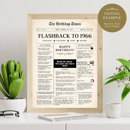 Papier Né en 1966 Faux journal