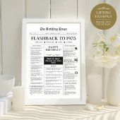 Papier Né en 1975 Faux journal noir et blanc