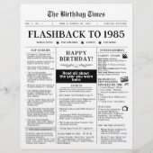 Papier Né en 1985 Faux journal noir et blanc (Devant)