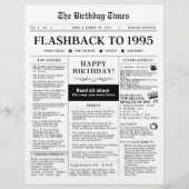 Papier Né en 1995 Faux journal noir et blanc (Devant)