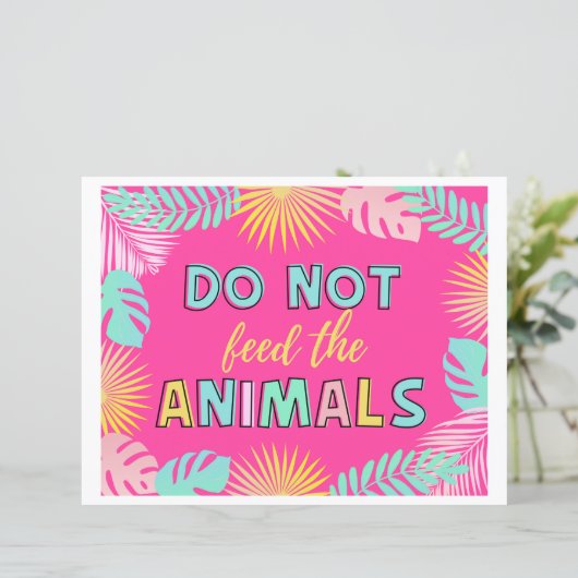 Papier Ne Pas Alimenter Le Panneau Animaux | Signes sauva (Debout devant)