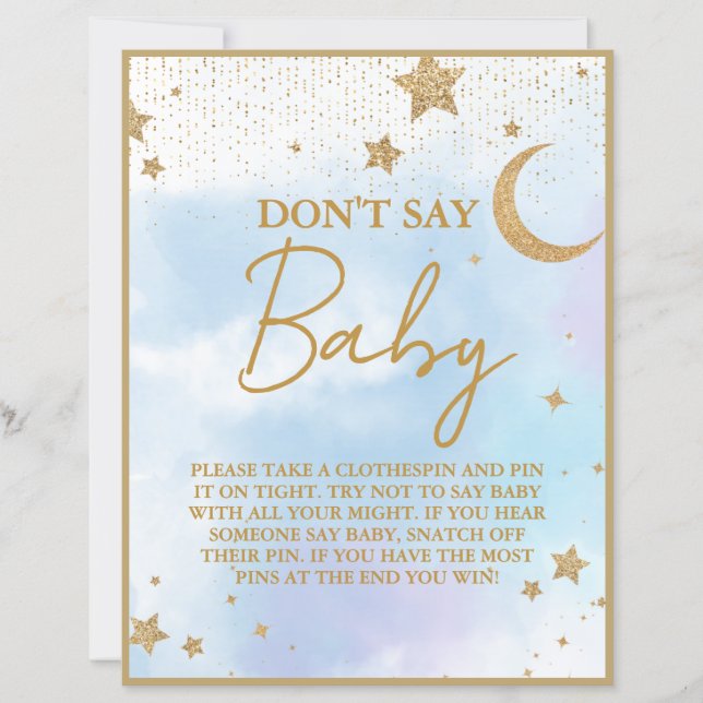 Papier Ne pas dire Baby shower de bébé jeu (Devant)