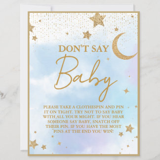 Papier Ne pas dire Baby shower de bébé jeu