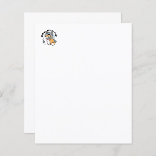 Papier Neige beaucoup amusant Chat hiver vacances Design (Devant / Derrière)