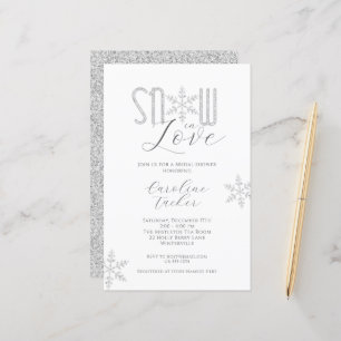 Papier Neige dans l'amour Silver Douche nuptiale Invitati