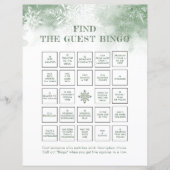 Papier Neige en amour jeu nuptiale Trouver l'invité Bingo (Devant)