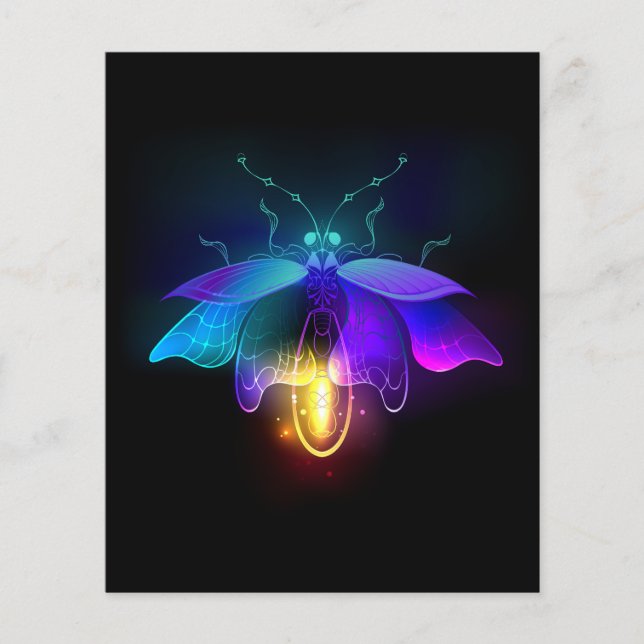 Papier Neon Firefly sur noir (Devant)