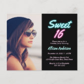 Papier Neon Lights Photo Budget Sweet 16 Anniversaire Fêt (Devant)