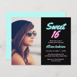 Papier Neon Lights Photo Budget Sweet 16 Anniversaire Fêt