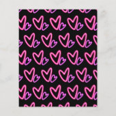 Papier Neon Pink Hearts Budget Anniversaire Fête Invitati (Dos)