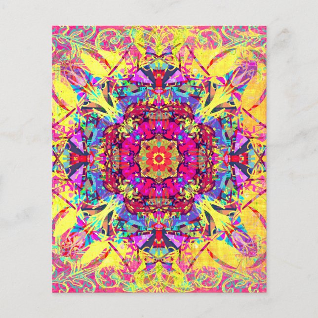 Papier Neon Summer Boho Mandala Scrapbook Paper (Devant)