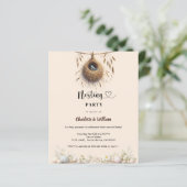 Papier Nesting party bird spring baby shower invitation (Debout devant)