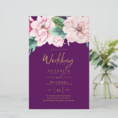 Papier Netork Mariage à faible budget rose Invitations fl (Debout devant)