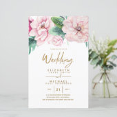 Papier Netork Mariage à faible budget rose Invitations fl (Debout devant)