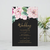 Papier Netork Mariage à faible budget rose Invitations fl (Debout devant)