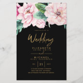 Papier Netork Mariage à faible budget rose Invitations fl (Devant)