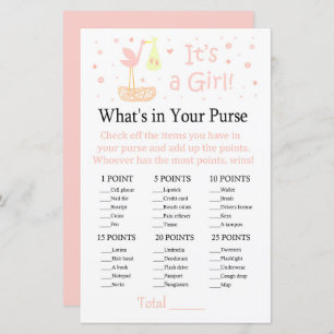 Papier Nid de cigogne rose Qu'y a-t-il dans votre sac à m