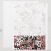 Papier NID OISEAU, rose rouge blanc (Devant / Derrière)
