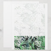 Papier NID OISEAU, vert blanc (Devant / Derrière)