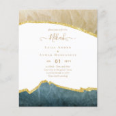Papier NIKAH - Agate Gold BUDGET Mariages Invitations (Devant)