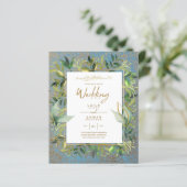 Papier NIKAH - Invitations de mariage islamique d'or bleu (Debout devant)
