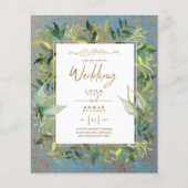 Papier NIKAH - Invitations de mariage islamique d'or bleu (Devant)