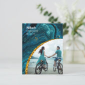 Papier NIKAH - Mariage Budget Agate Gold Turquoise PHOTO (Debout devant)