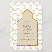 Papier NIKAH - Mariage d'or de la mosquée islamique (Devant / Derrière)