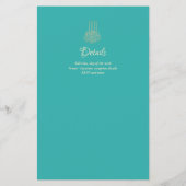 Papier NIKAH - Mariage d'or moderne Mandala Turquoise Inv (Dos)