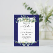 Papier NIKAH NAVY BLUE GOLD Green Eucalyptus Mariage (Debout devant)