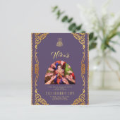 Papier NIKAH Plum Gold PHOTO Faire-part de mariage (Debout devant)