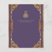 Papier NIKAH Plum Gold PHOTO Faire-part de mariage (Dos)