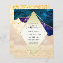 Nikah Wedding Invite AGATE GOLD PARTIES SCINTILLAN