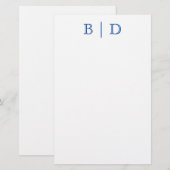 Papier N'importe quelle couleur - Deux lettres Monogramme (Devant / Derrière)