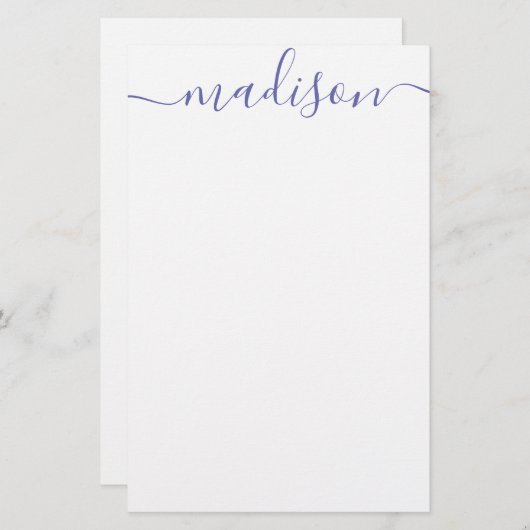 Papier N'importe quelle couleur - Nom de script personnal (Devant / Derrière)