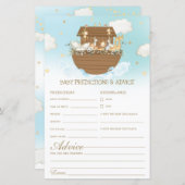 Papier Noah's Ark Blue Boy Baby Predictions & Conseils Je (Devant / Derrière)