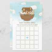 Papier Noah's Ark Blue Boy Baby shower Bingo Jeu (Devant / Derrière)