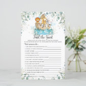 Papier Noah's Ark Greenery Trouvez le jeu de douche invit (Debout devant)